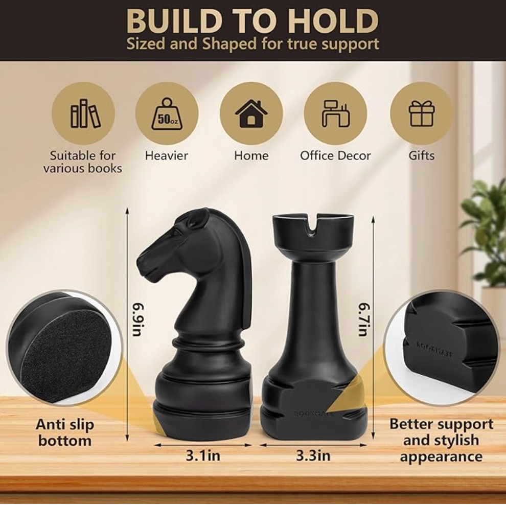 Arabian Mate – Knight & Rook Bookend Set