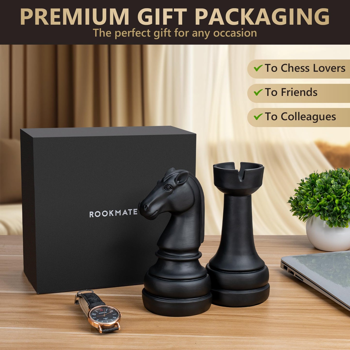 Arabian Mate – Knight & Rook Bookend Set